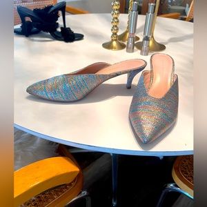 Loeffler Randall Rainbow Sparkle Kitten Heels. Size 9 1/2.